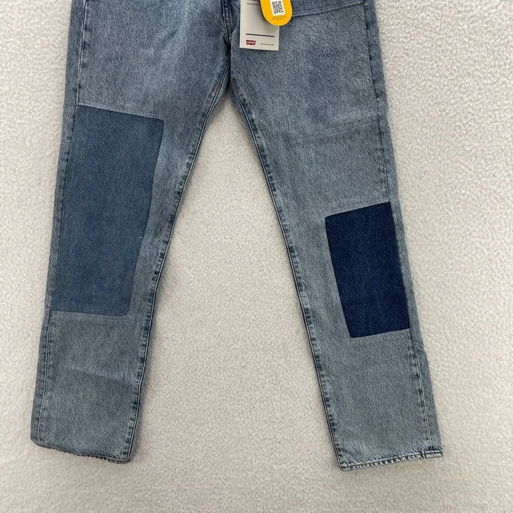 Levis 501 Jeans Mens 28x32 Blue Original Button Fly Patched Grunge Skater Y2K